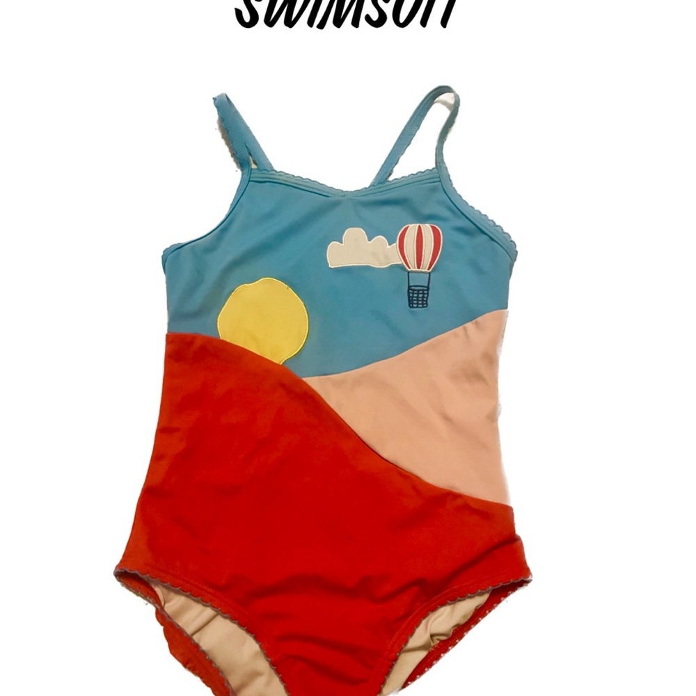 Hanna Andersson Blue and Red One Piece Swimsuit - Picture 3 of 6